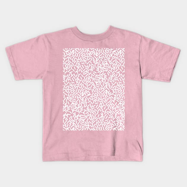 White Candy Sprinkles Pattern Kids T-Shirt by Art by Deborah Camp